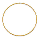 14k Polished Textured Twist 1.50mm Slip-on Round Bangle Bracelet