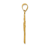 14k Polished and Satin Hollow Four-Way Religious Medal Pendant