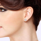 3/4 Ctw Cushion Shape Lovebright Round Cut Diamond Stud Earrings in 14K White Gold