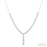 2 5/8 Ctw Lovebright Pear Shape Round Cut Diamond Fashion Necklace in 14K White Gold