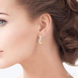 1/10 Ctw Round Cut Diamond Earrings in 14K Yellow Gold