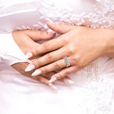 5/8 Ctw Diamond Wedding Set with 1/2 Ctw Round Cut Engagement Ring and 1/6 Ctw Wedding Band in 14K White Gold