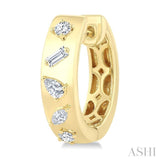 1/3 Ctw Mixed Cut Diamond Fashion Hoop Earring in 14K Yellow Gold
