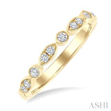 1/5 Ctw Marquise and Circular Shaped Motif Round Cut Diamond Wedding Band in 14K Yellow Gold