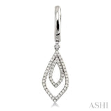 1/2 Ctw Round Cut Diamond Dangle Earrings in 14K White Gold