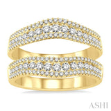 7/8 Ctw Round Cut Diamond Insert Ring in 14K Yellow Gold