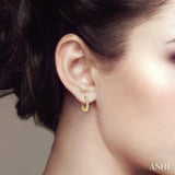 1/10 Ctw Round Cut Diamond Huggie Petite Earrings in 14K Yellow Gold