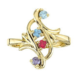 10kt Yellow 4 Stone Ring Mounting for Mother with synthetic stones. Prices will vary. All rings customizable
