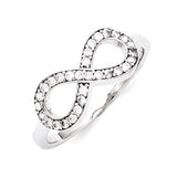 Ss & Cz  infinity  ring