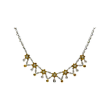 White gold Yellow Sapphire & diamond necklace